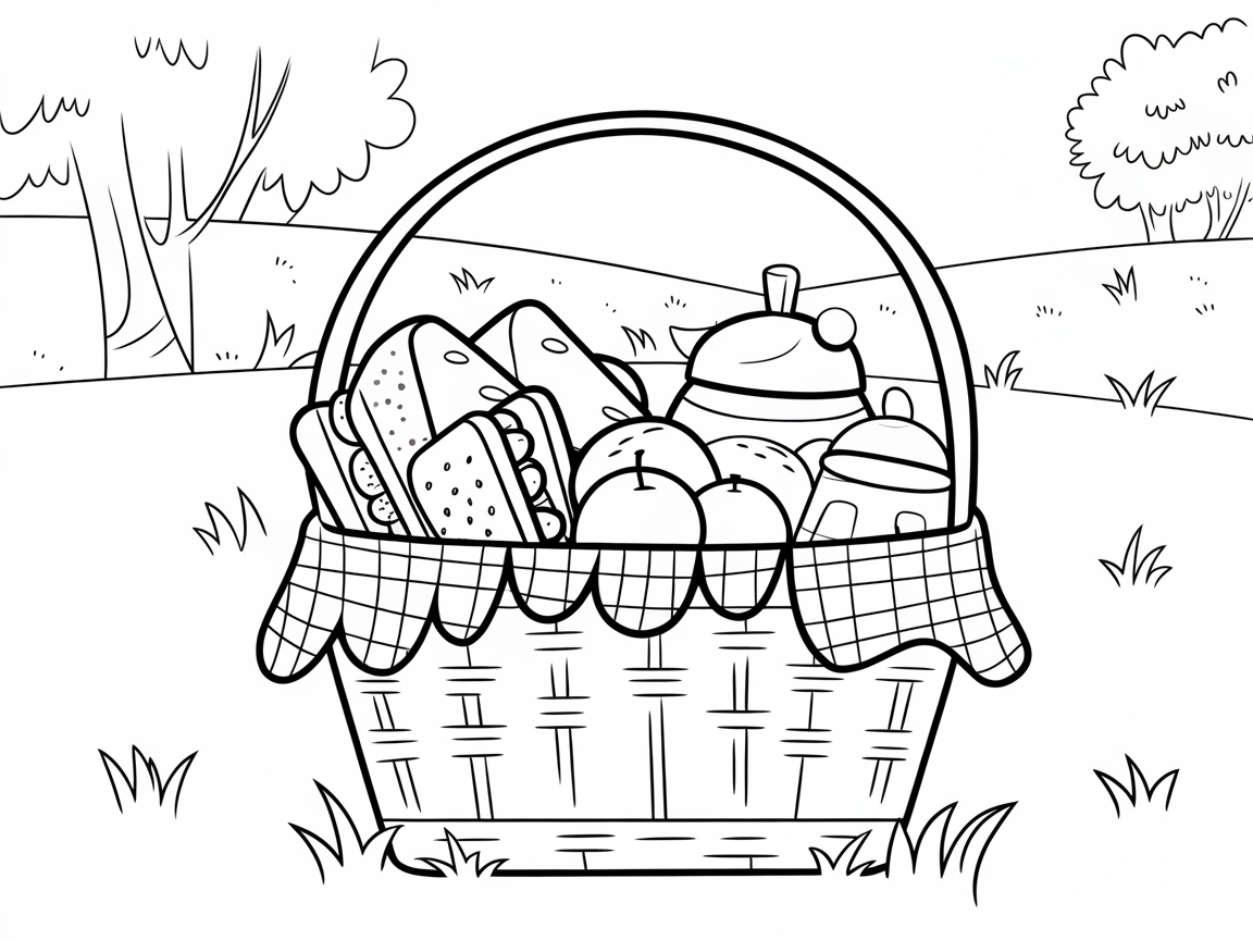 Picnic Basket Ready for Colorful Adventures
