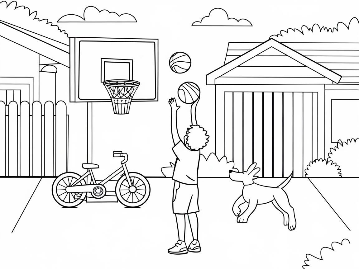 Outdoor Basketball Fun with Friends