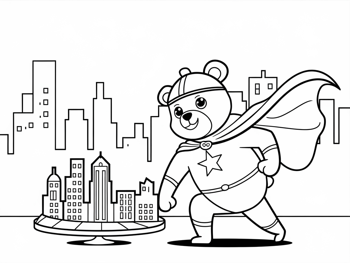 Soar into Adventure with Superhero Bear in the City