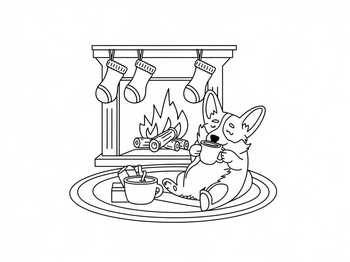 Cozy Up with a Corgi by the Fire!