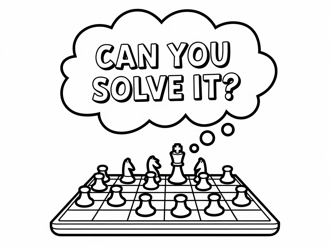 Challenge Your Mind with This Chess Puzzle Coloring Page