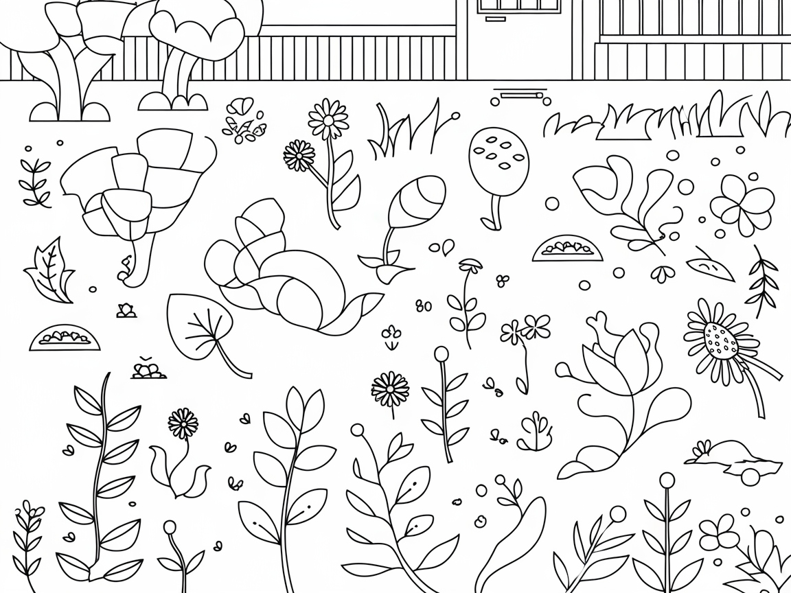 Explore a Whimsical Garden of Flowers and Foliage