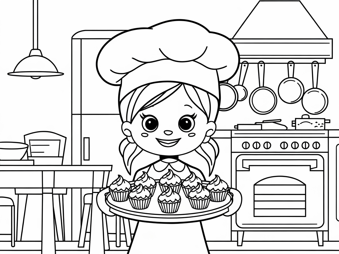 Whip Up Creativity with This Little Baker Coloring Page