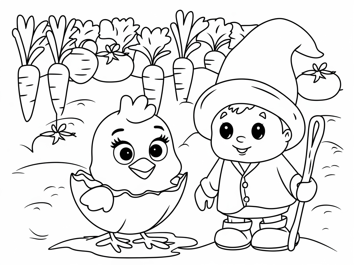 Garden Adventures with Chick and Friend