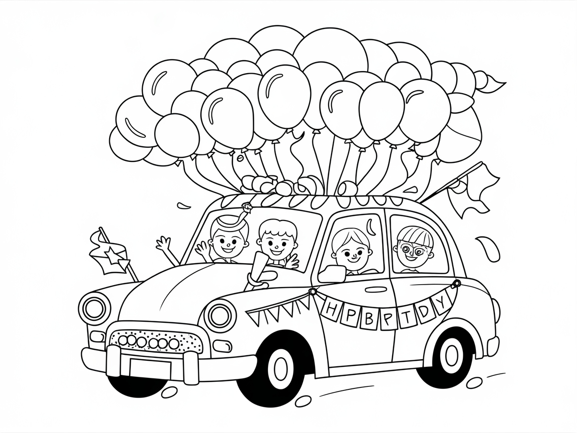 Celebrate With This Birthday Parade Car Page