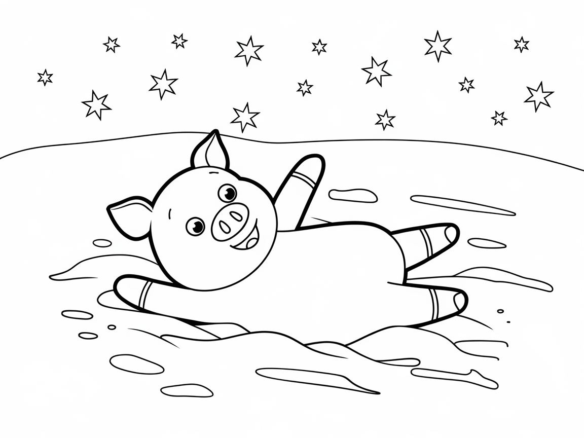 Make Snow Angels with This Playful Pig