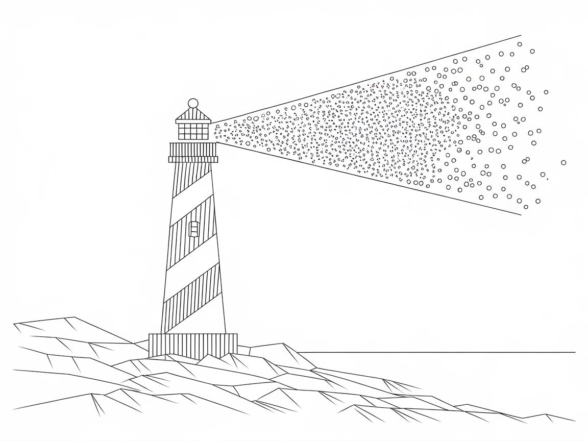 Guiding Light Lighthouse Coloring Page