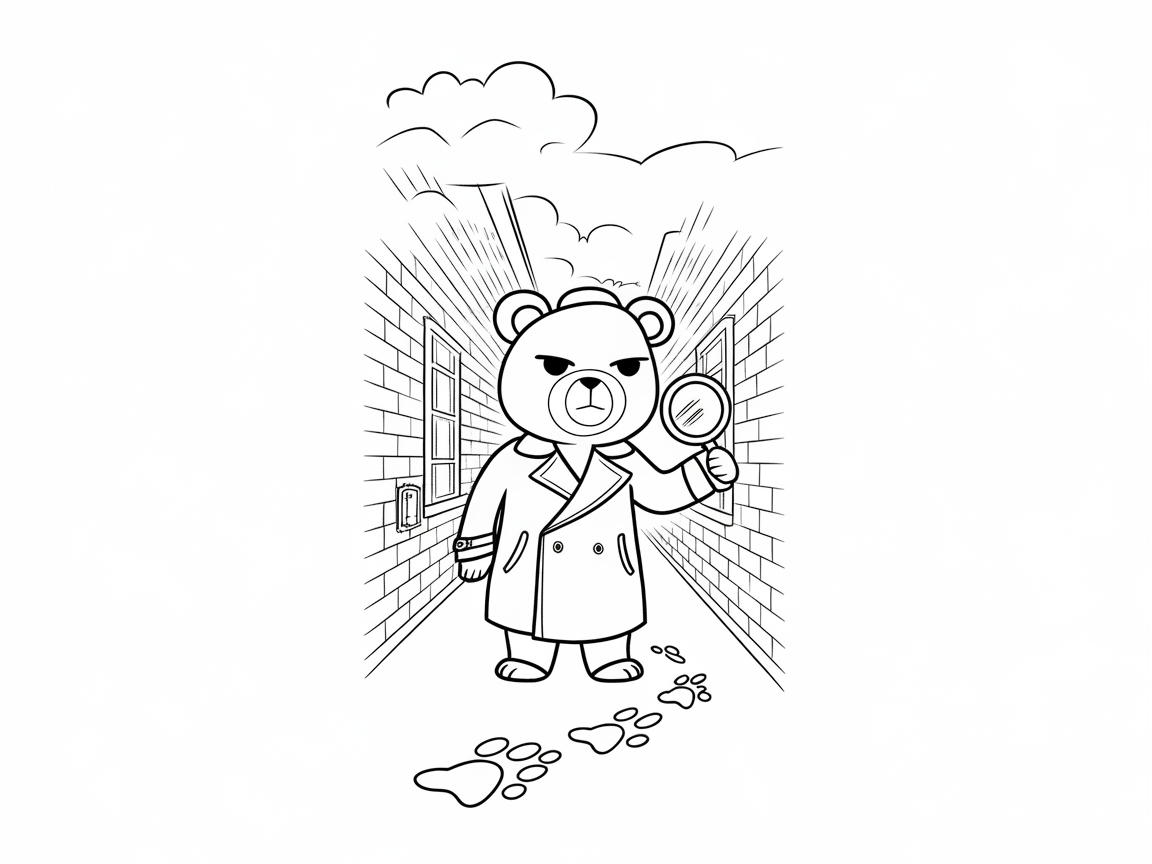 Detective Bear on a Mystery Case