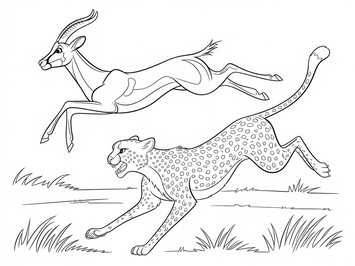 Tense Chase Between Cheetah and Antelope
