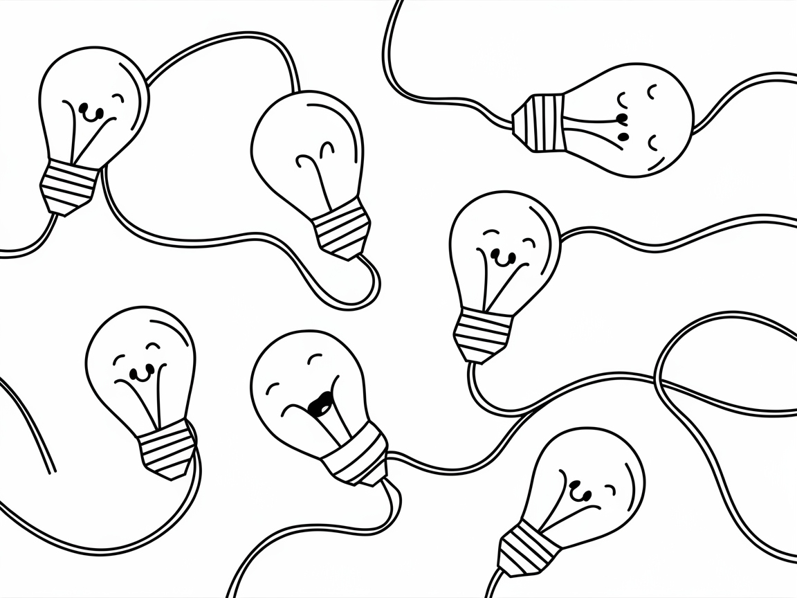 Smiling Festive Lights Coloring Adventure