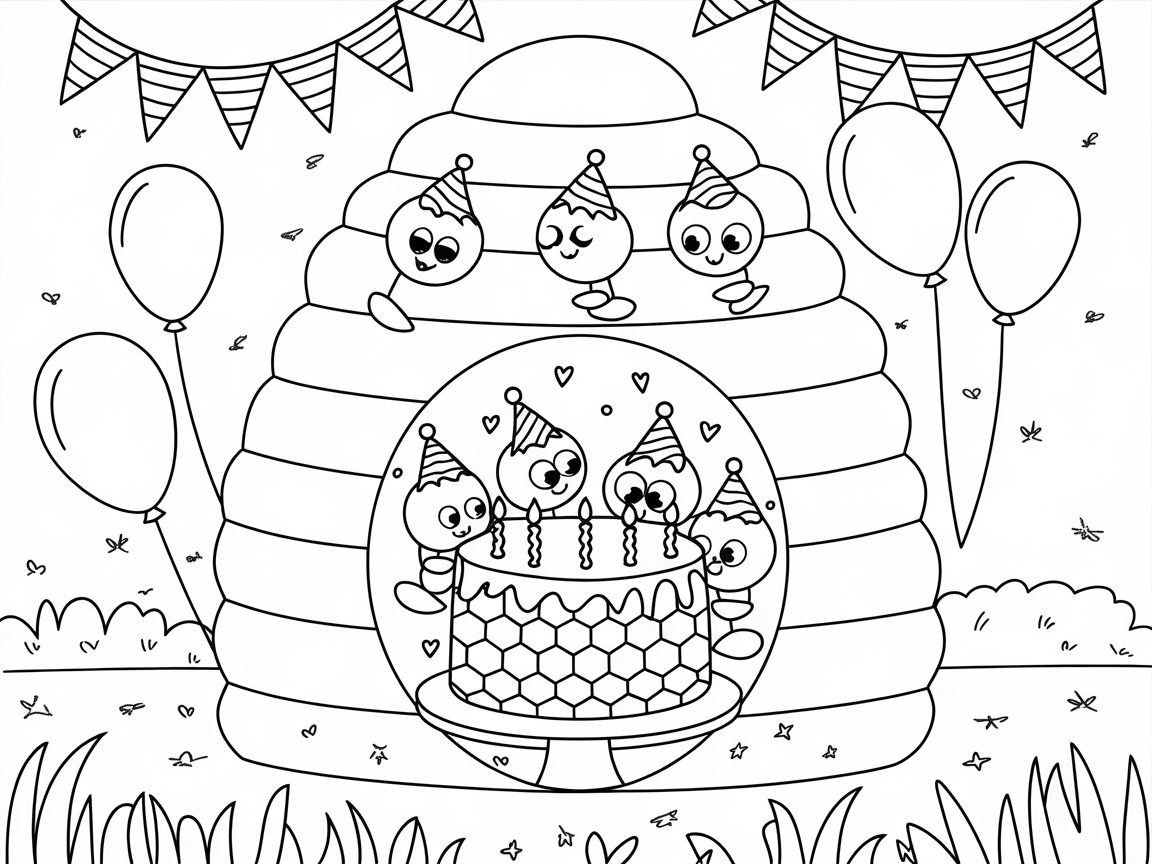 Bee Birthday Bash Coloring Fun