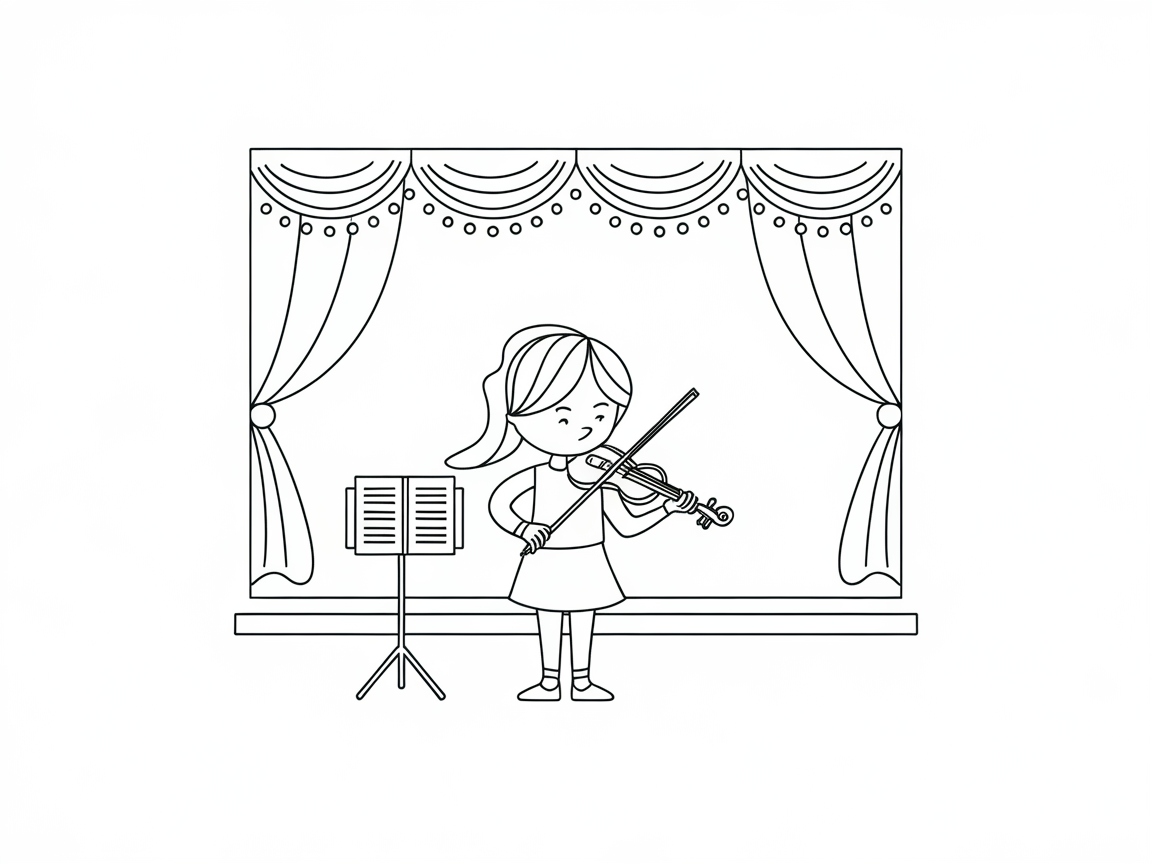 Tune Into Creativity with This Young Violinist Coloring Page