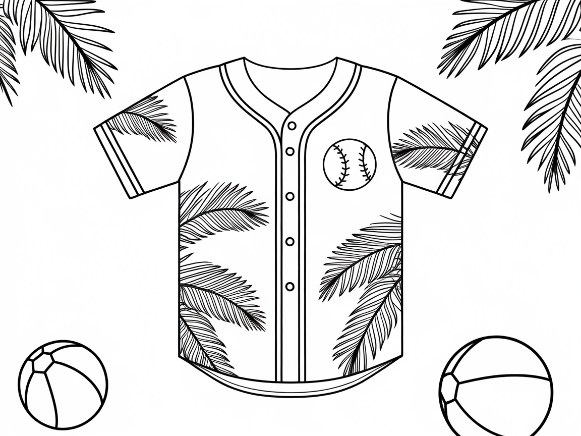 Tropical Vibes on This Palm-Splashed Baseball Jersey