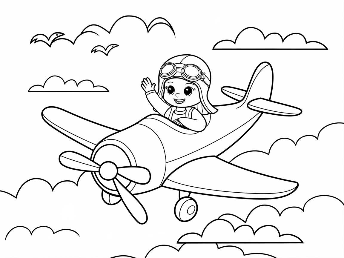 Soar to New Heights with This Airplane Adventure Coloring Page