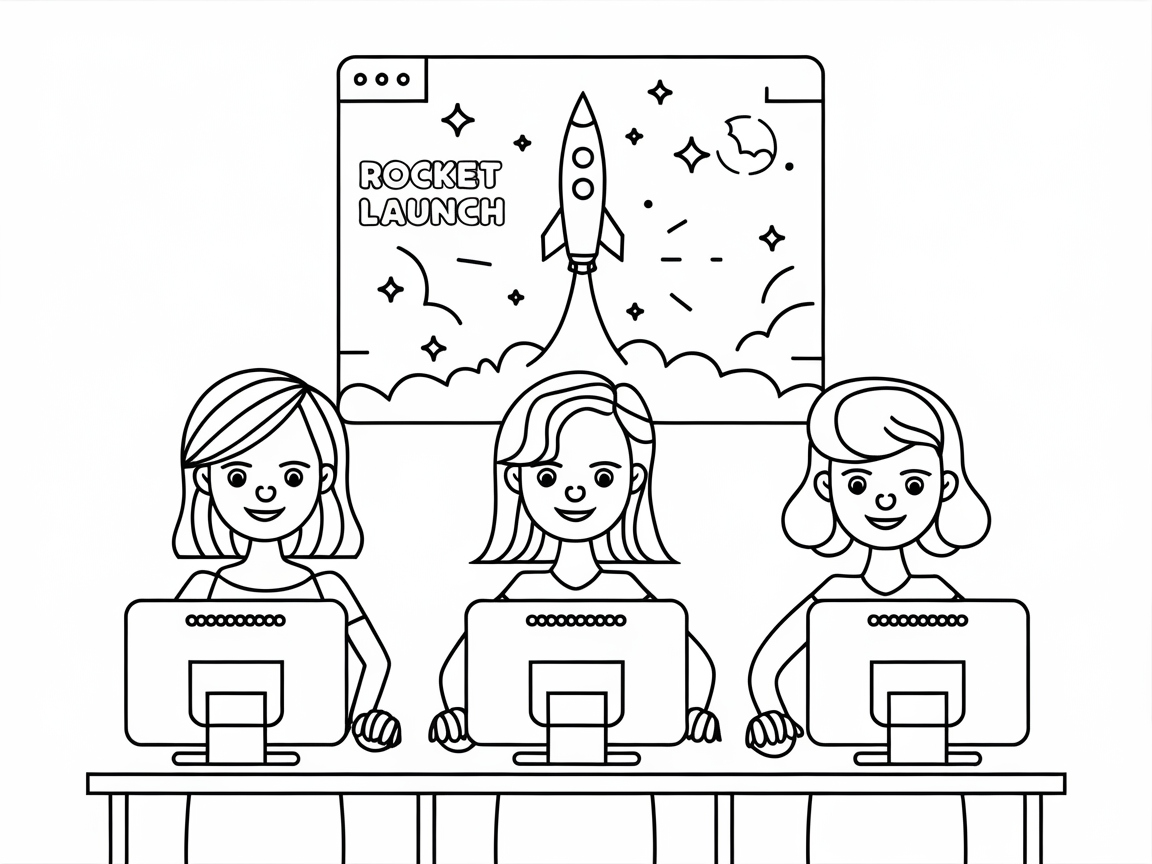 Blast Off with This STEM-Inspired Coloring Scene