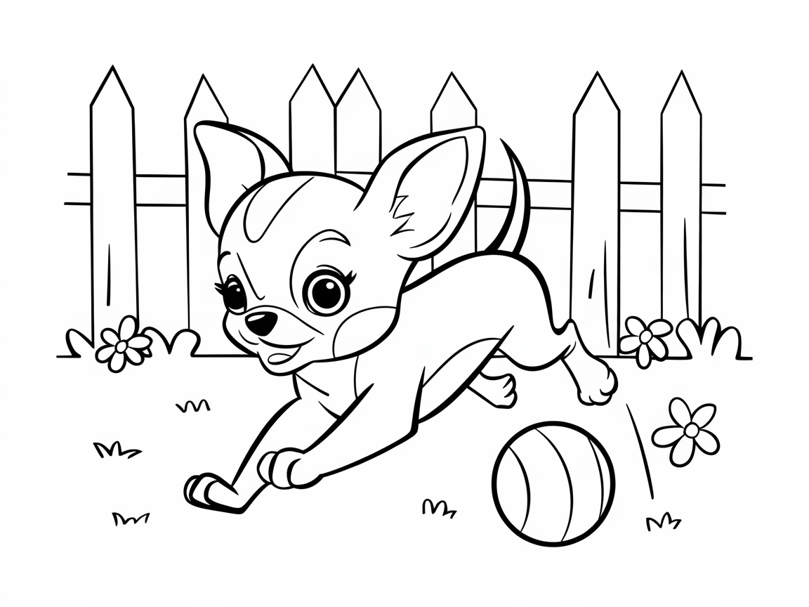 Playful Chihuahua with a Ball