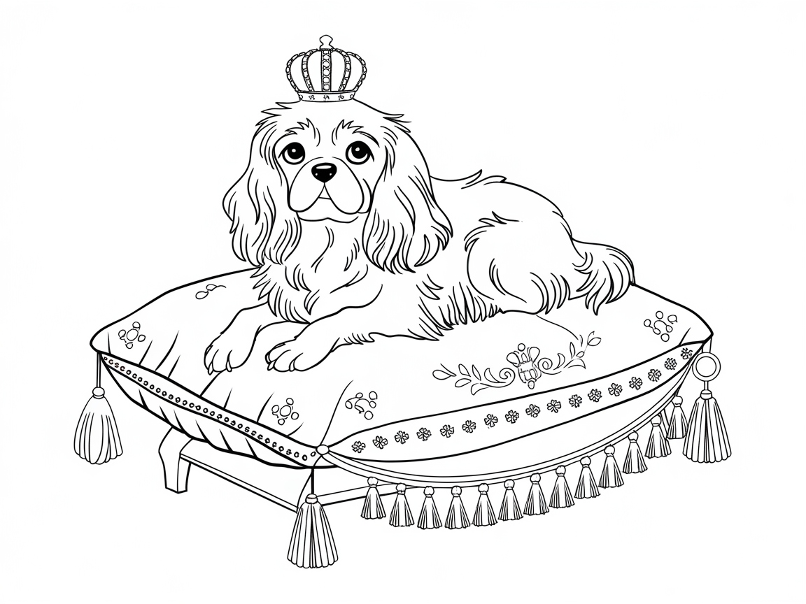 Royal Cavalier Relaxing on a Regal Cushion