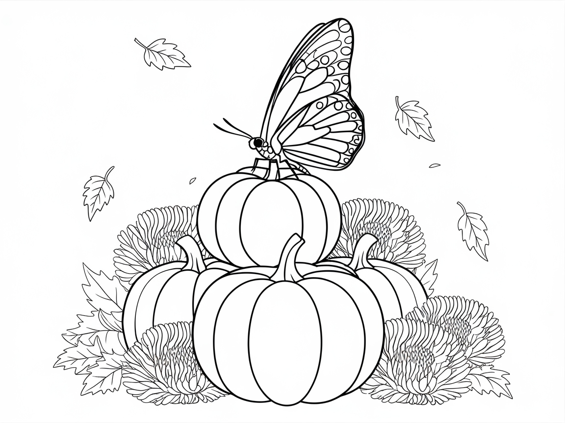 Autumn Harvest with Butterfly Elegance