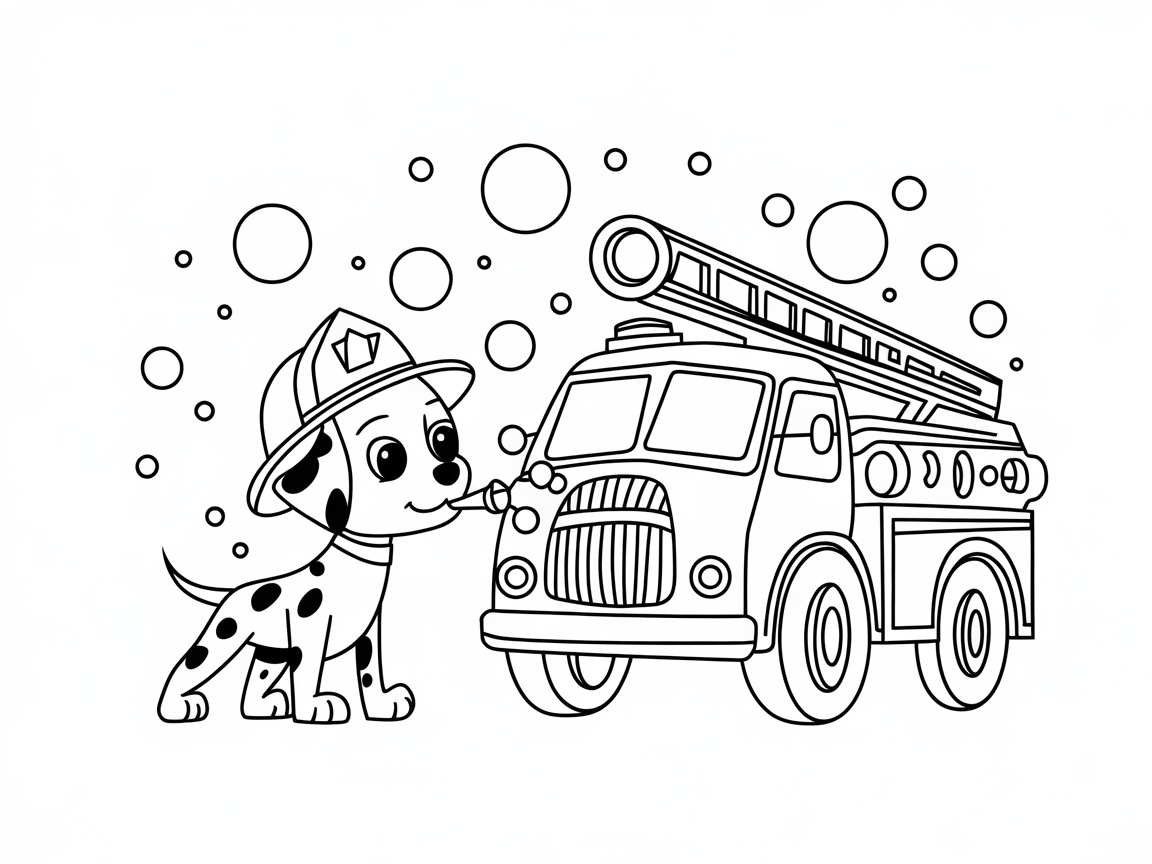 Join the Adventure with This Firefighter Pup Coloring Page