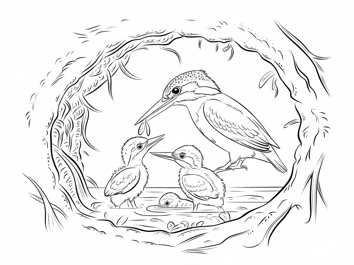 Capture Family Moments with This Kingfisher Nesting Scene