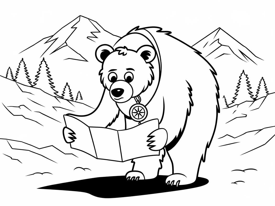 Exploring Bear on a Mountain Adventure