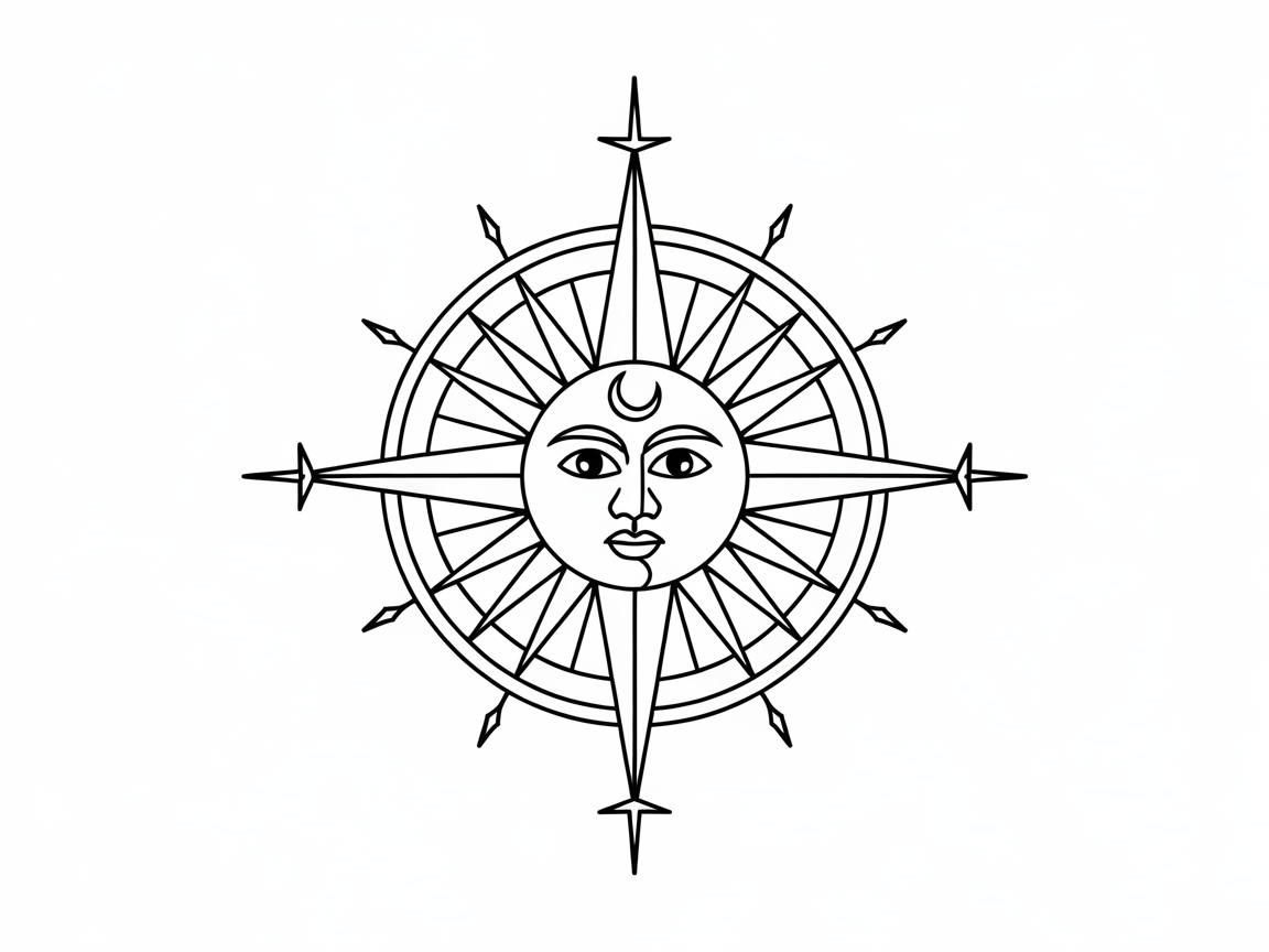Celestial Compass with Lunar Face