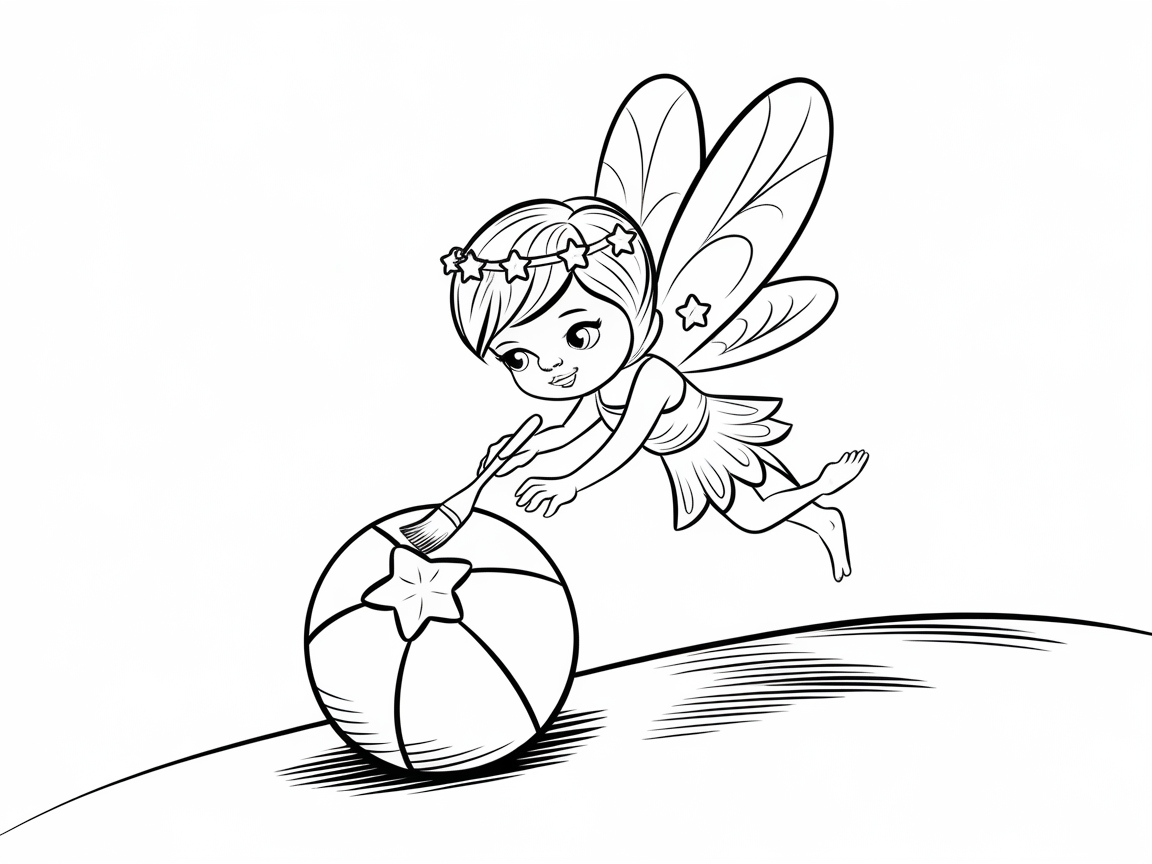 Whimsical Fairy and Beach Ball Adventure