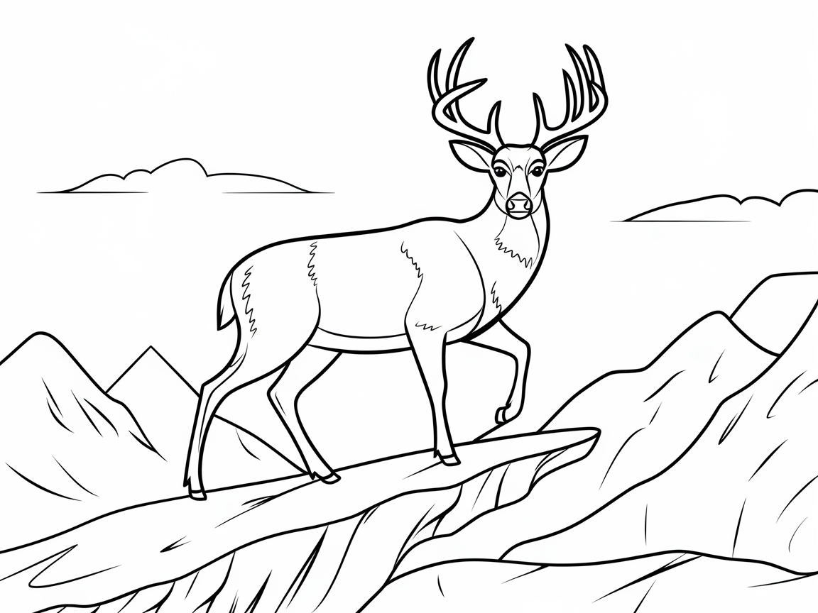 Grand Buck Overlooking Majestic Mountains