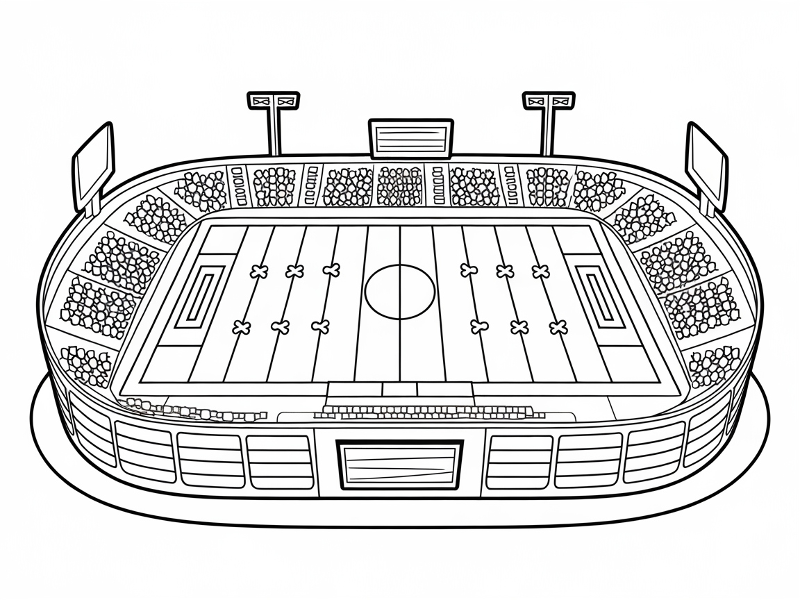 Step Into the Excitement with This Stadium Coloring Page