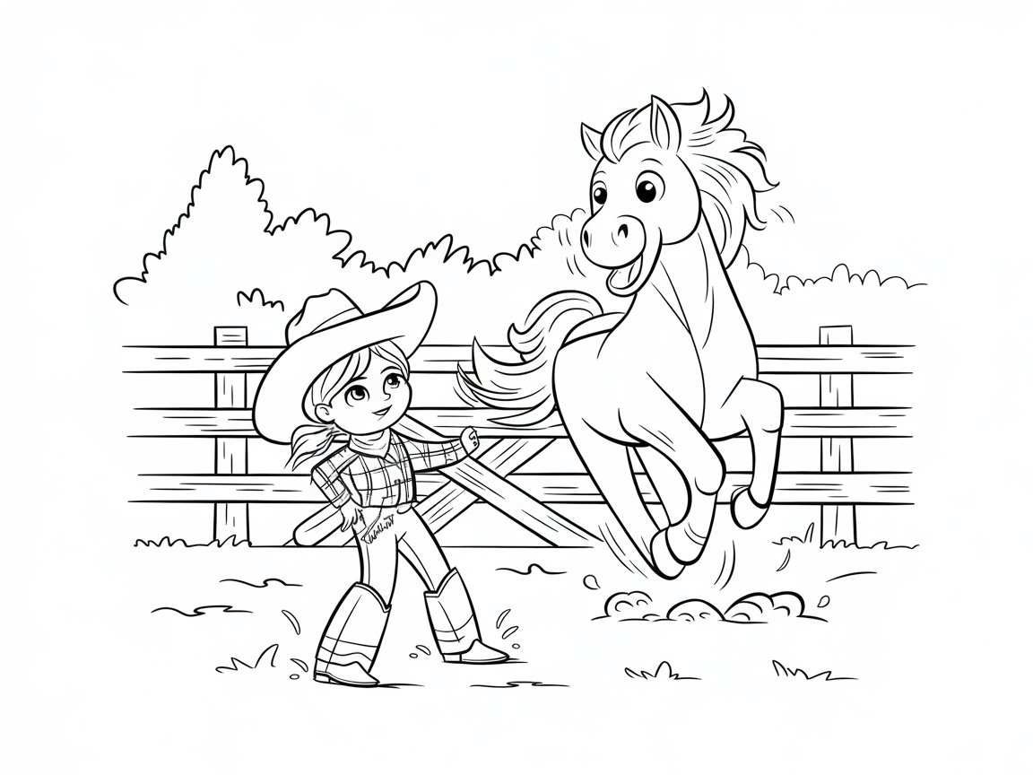 Country Fun with Cowboy and Pony