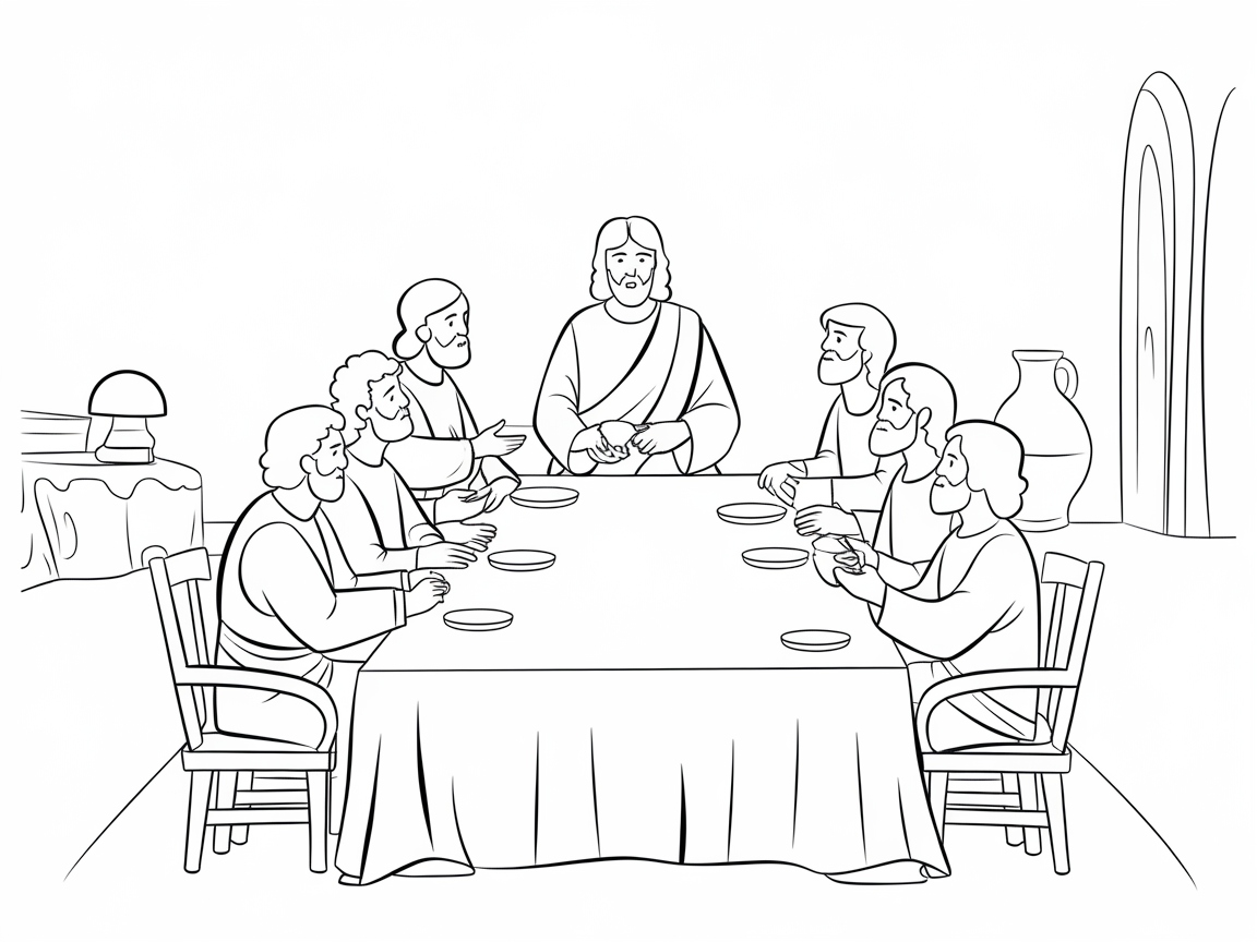 Color the Last Supper with Dramatic Detail