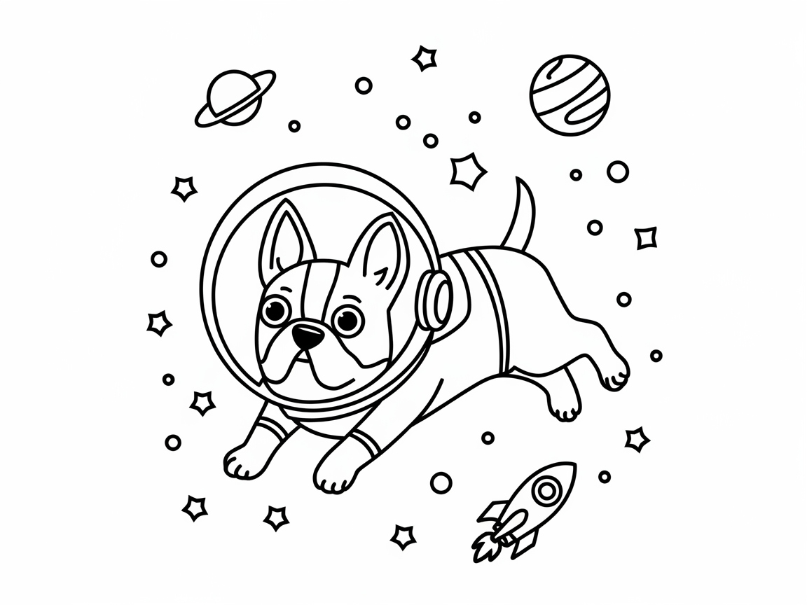 Explore the Galaxy with Space Explorer Boston Terrier