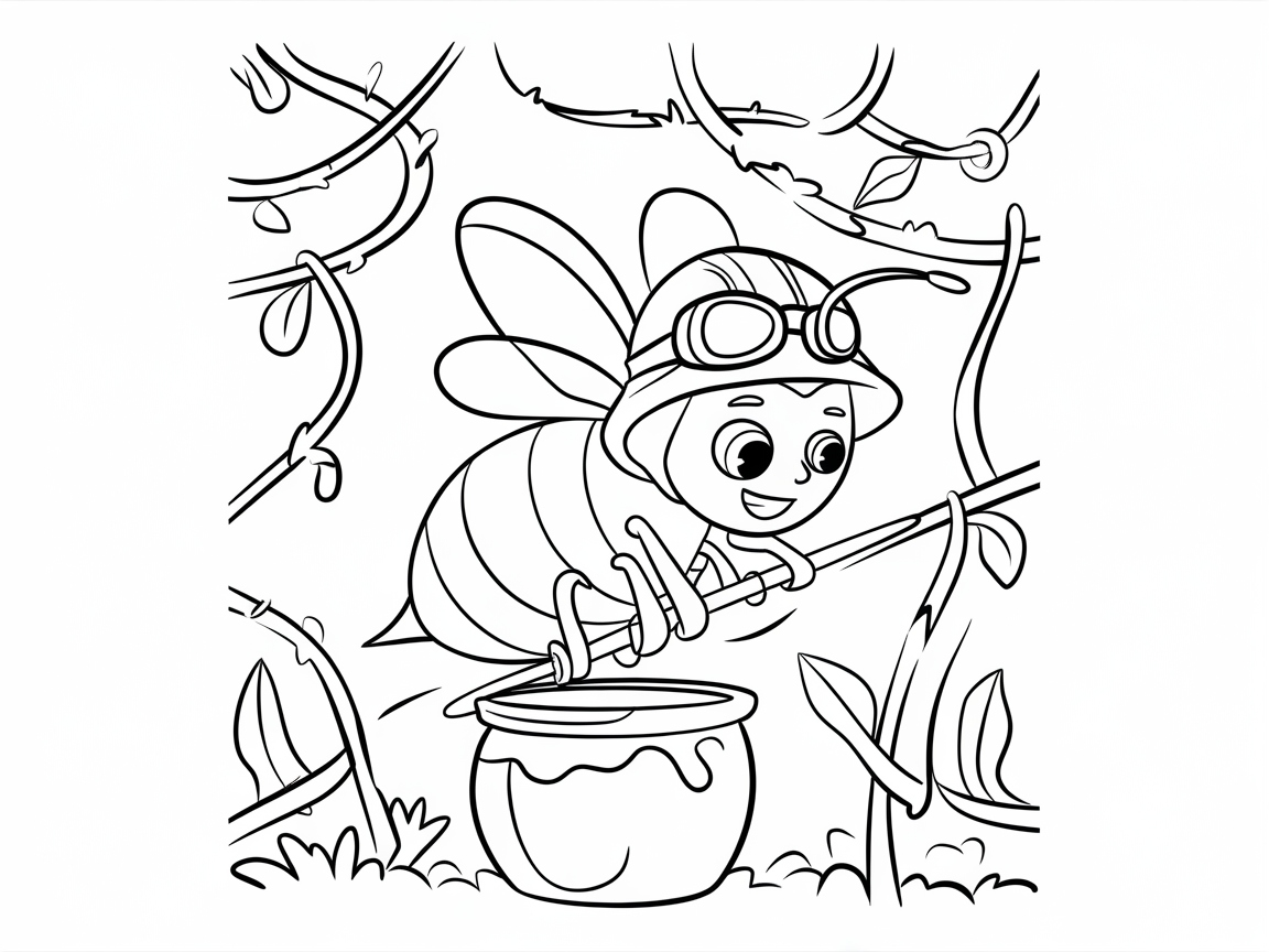 Bee Explorer with Goggles and Honey Jar