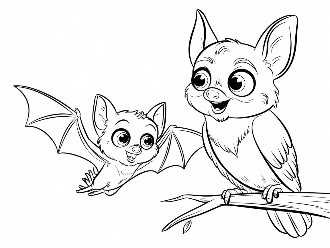 Adorable Bat Buddies Taking Flight