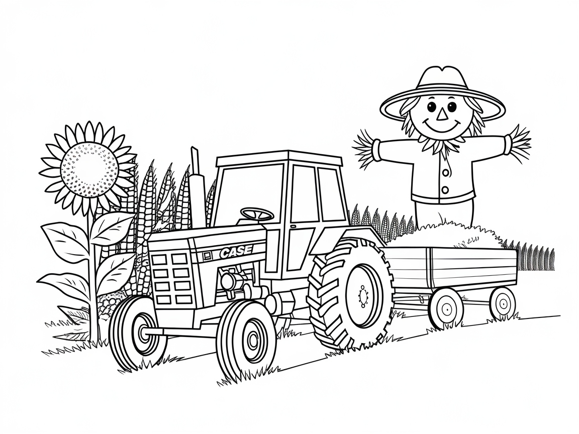 Bring the Harvest to Life with This Scarecrow and Tractor Scene