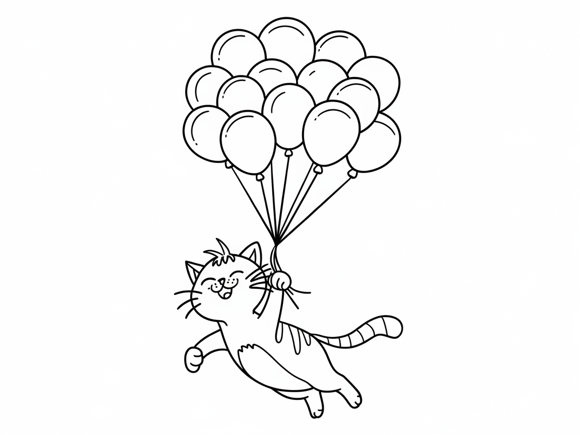 Lift Off with This Joyful Cat and Balloon Adventure