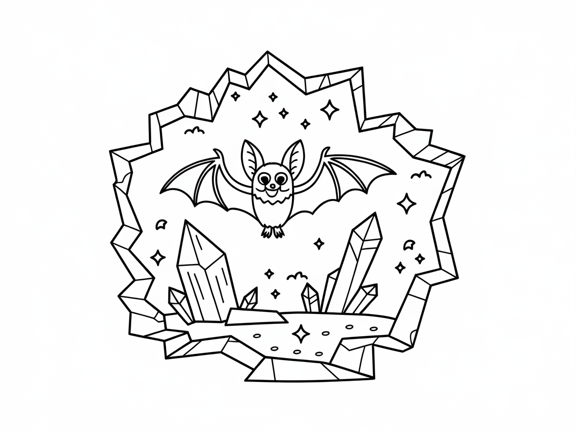 Adventurous Bat in a Crystal Cave