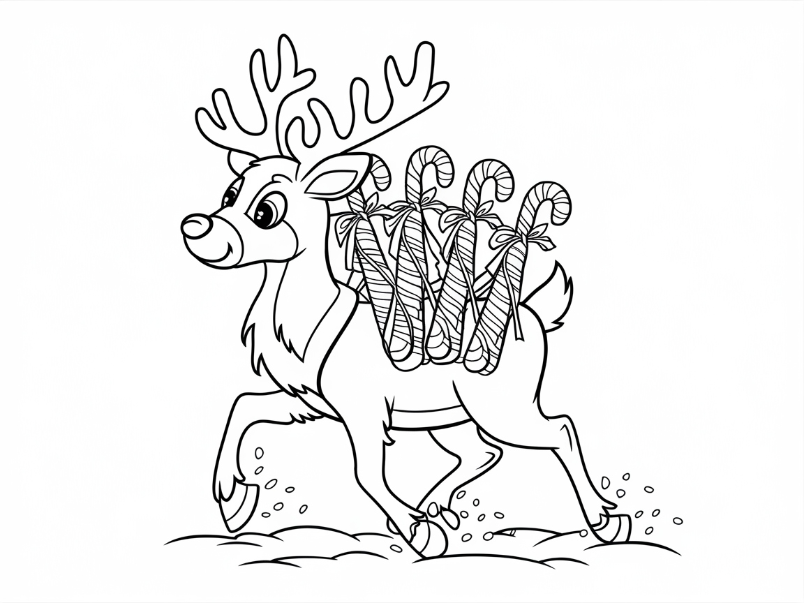 Reindeer Parade with Candy Canes