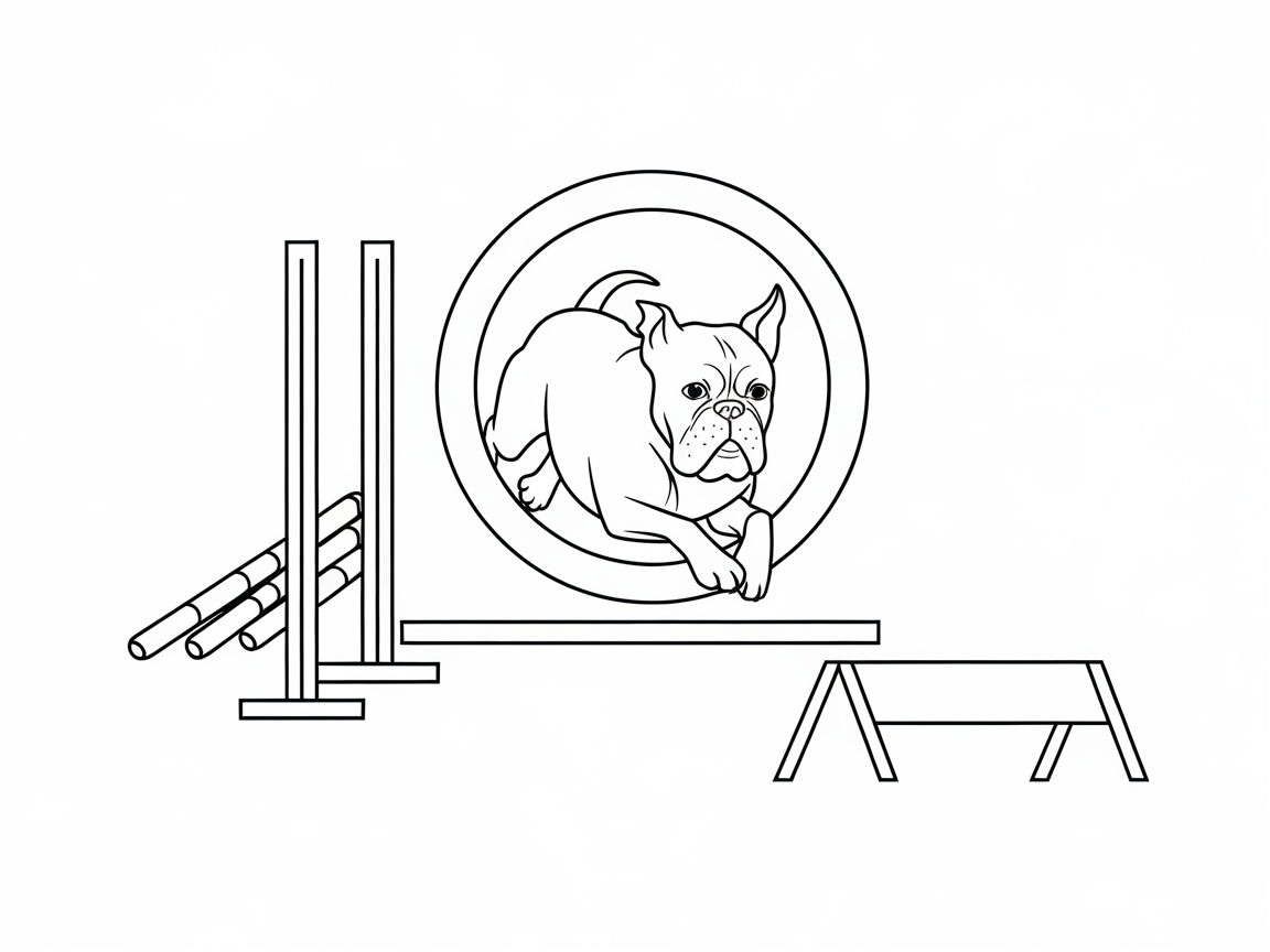 Agility Course Boxer in Action