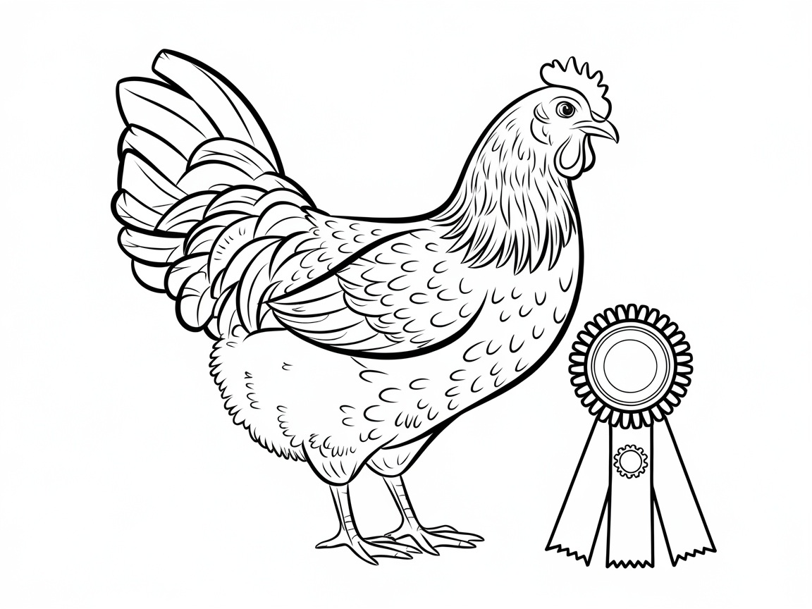 Prize-Winning Chicken Coloring Page