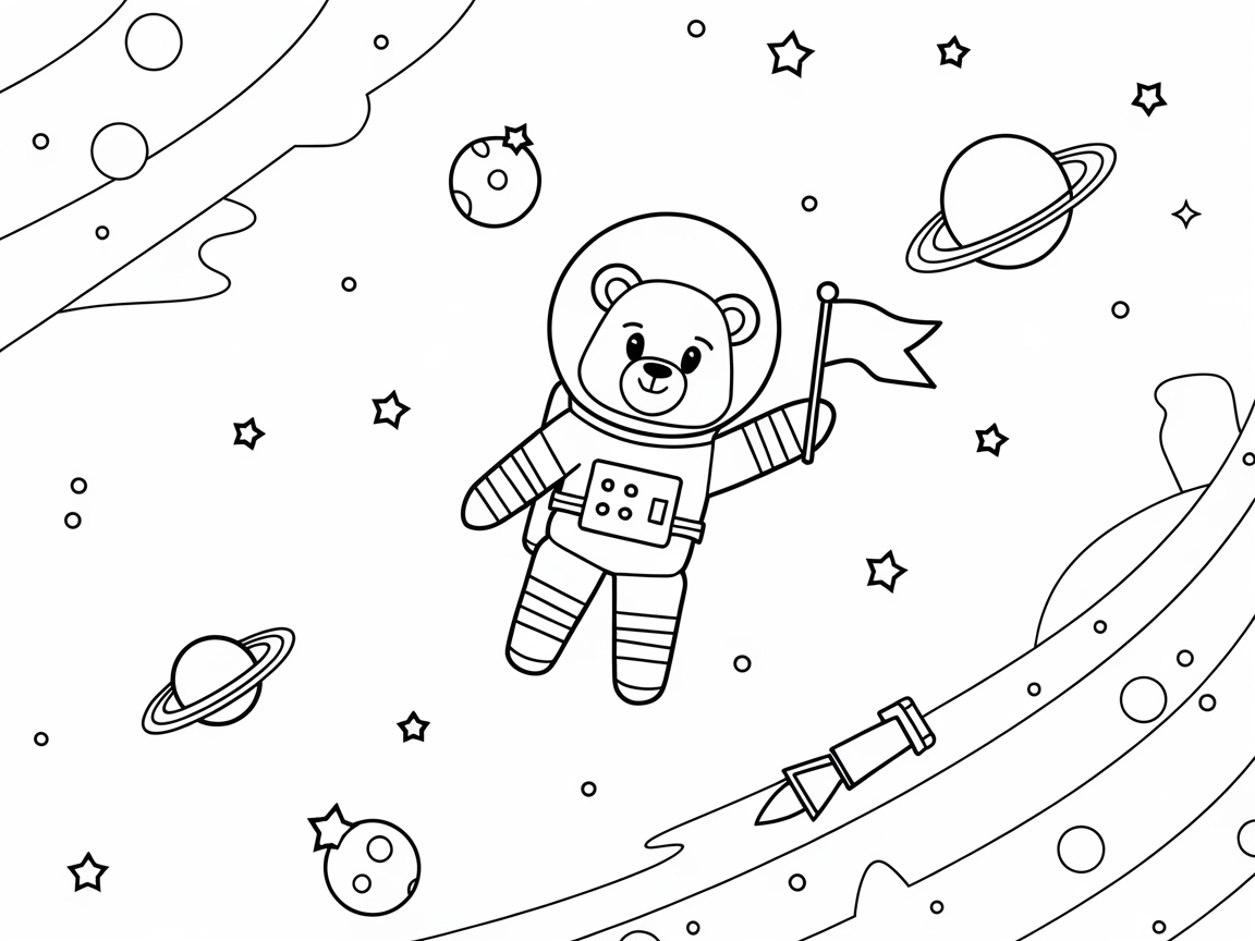 Exploring Space with Astronaut Bear