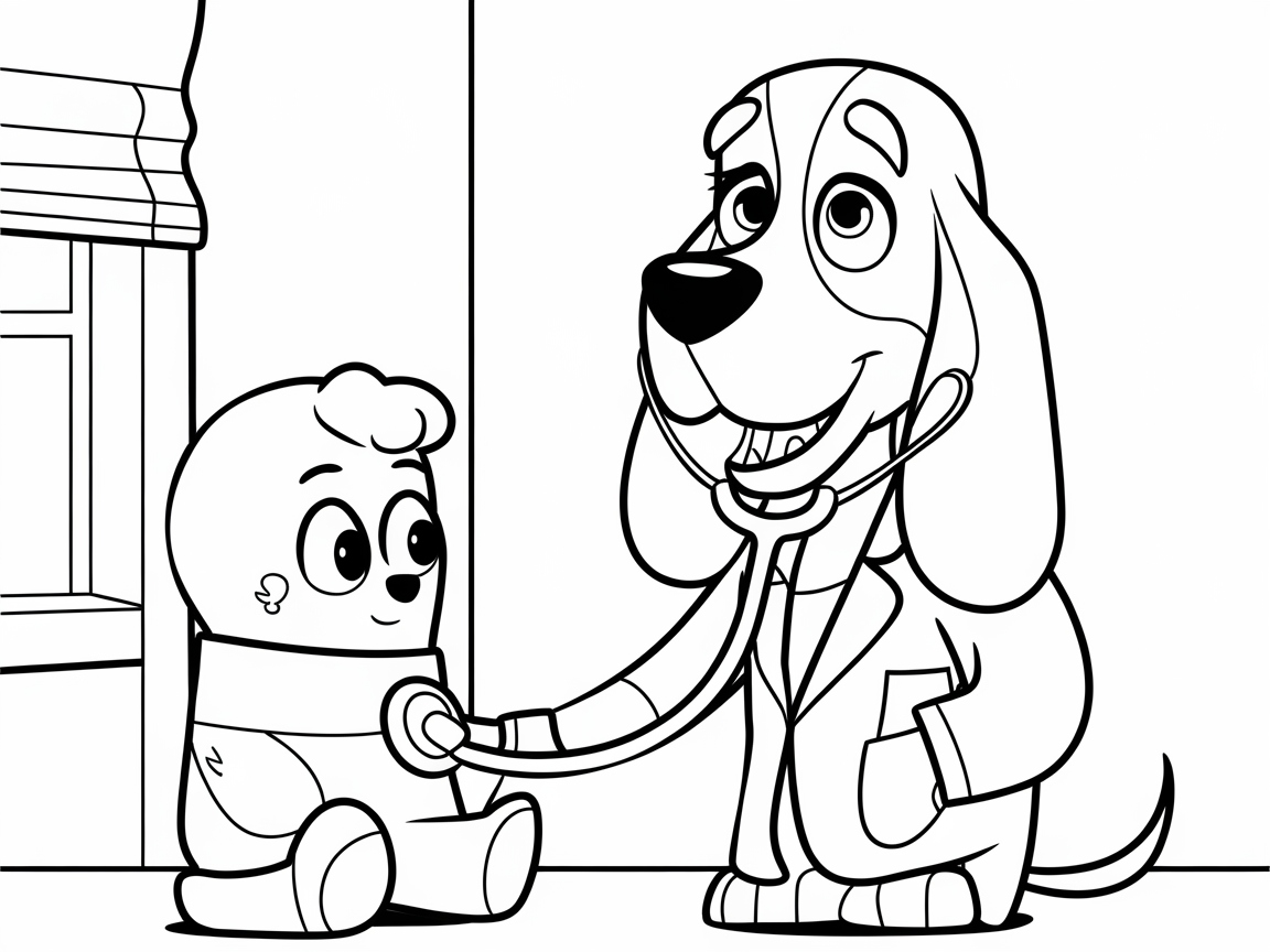 Basset Hound Doctor Ready for a Check-Up