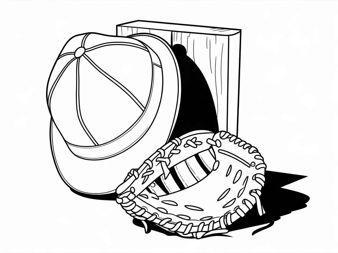 Get Creative with This Baseball Gear Coloring Page