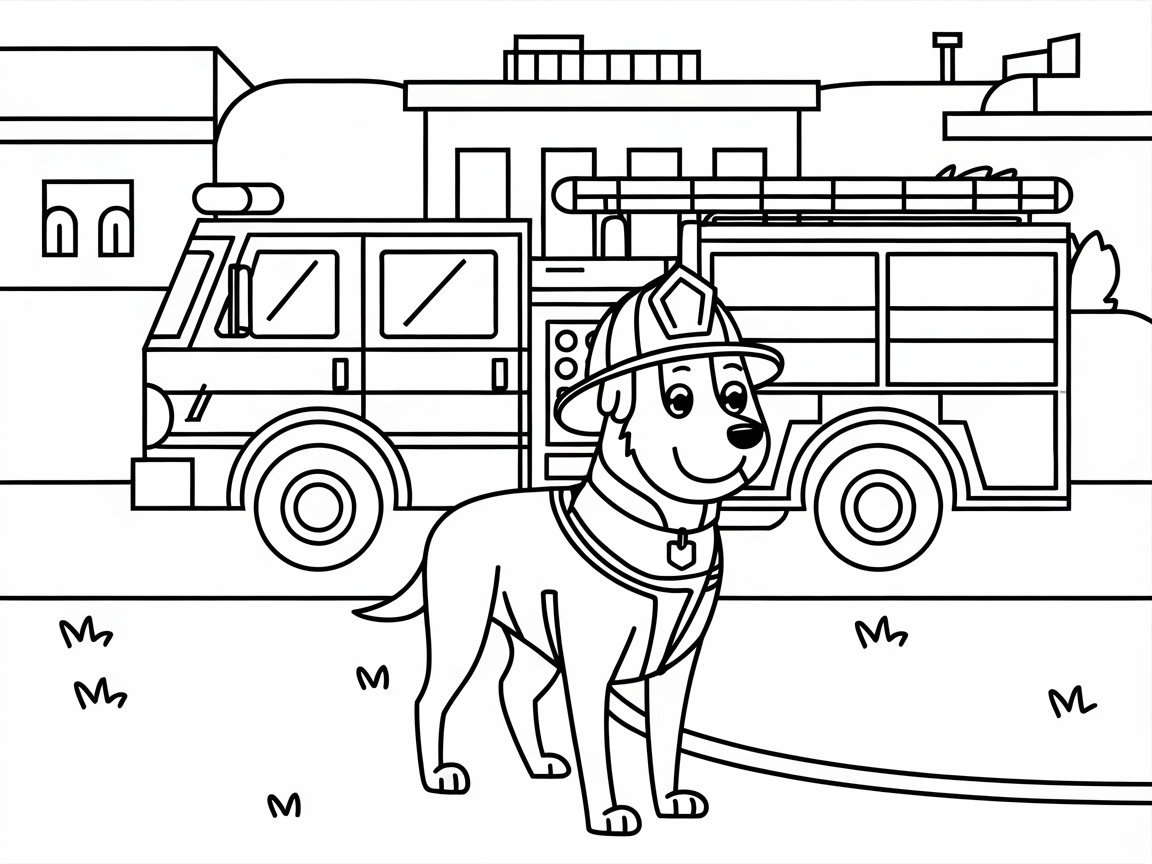 Brave Firefighter Malinois Ready for Action