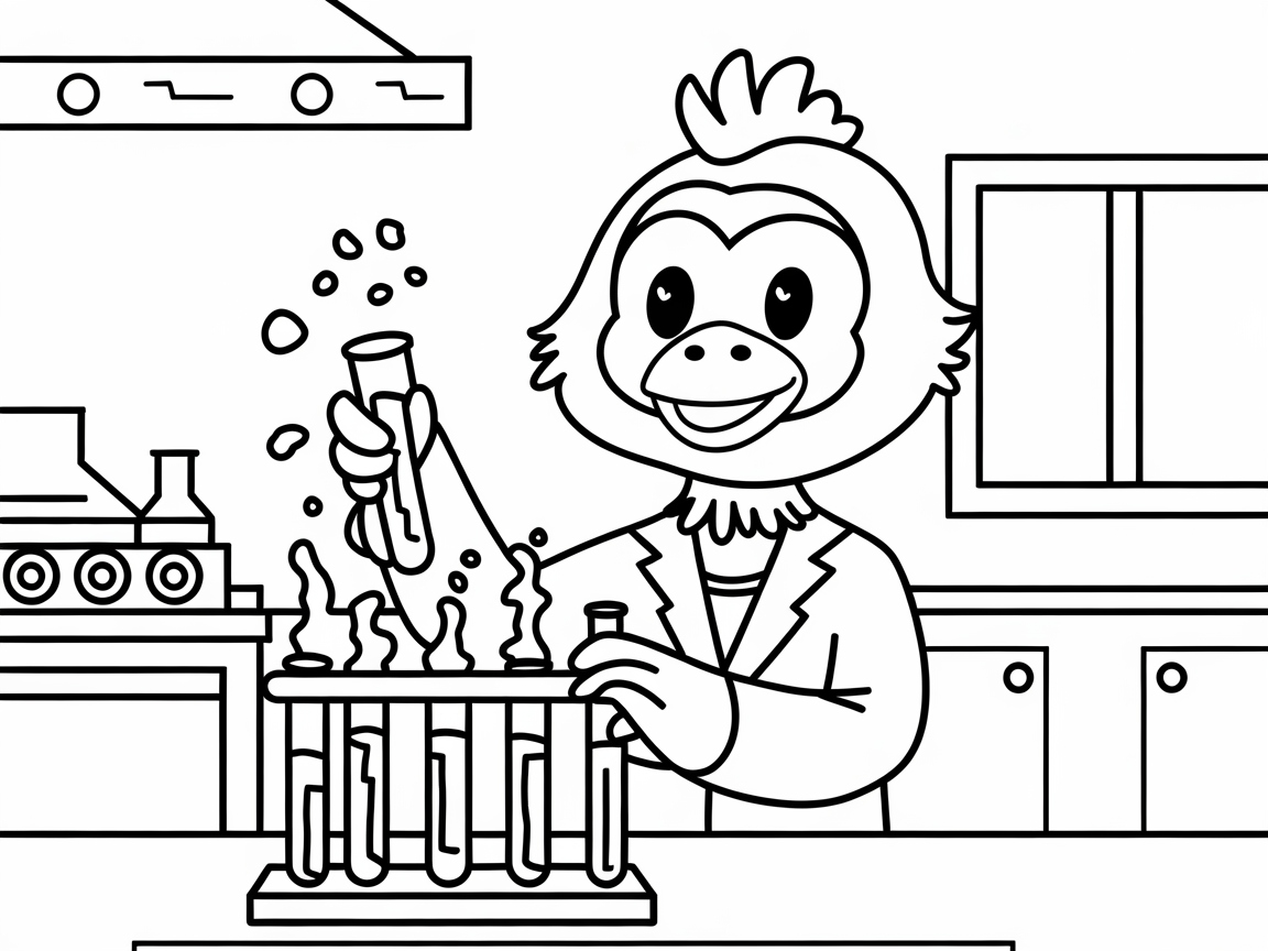 Experiment in Color with a Scientist Chicken