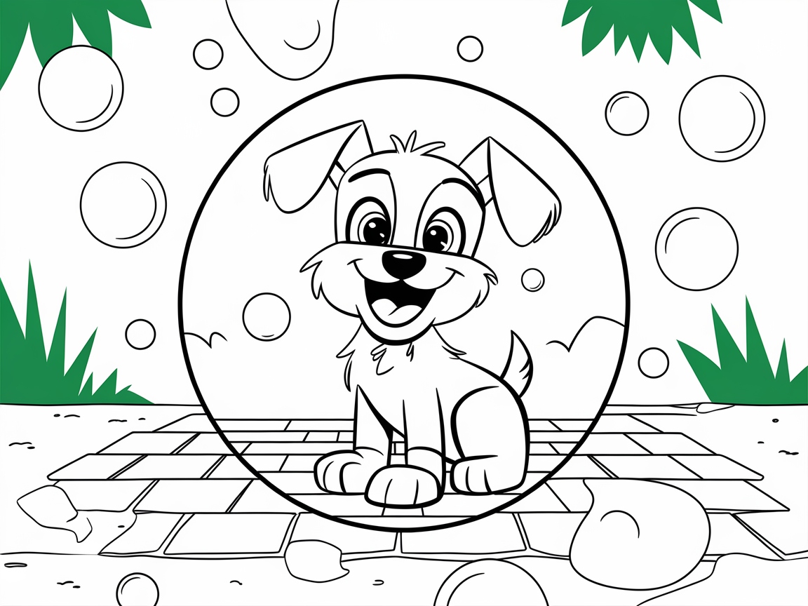 Cute Puppy Adventure in a Bubble World