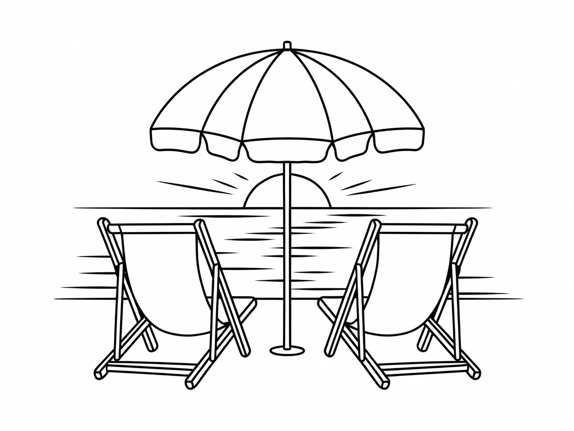 Unwind with This Peaceful Beach Chairs at Sunset Scene