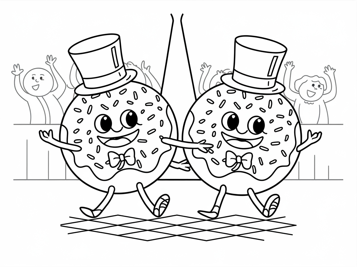 Delight in Dance with These Dapper Donut Duo!