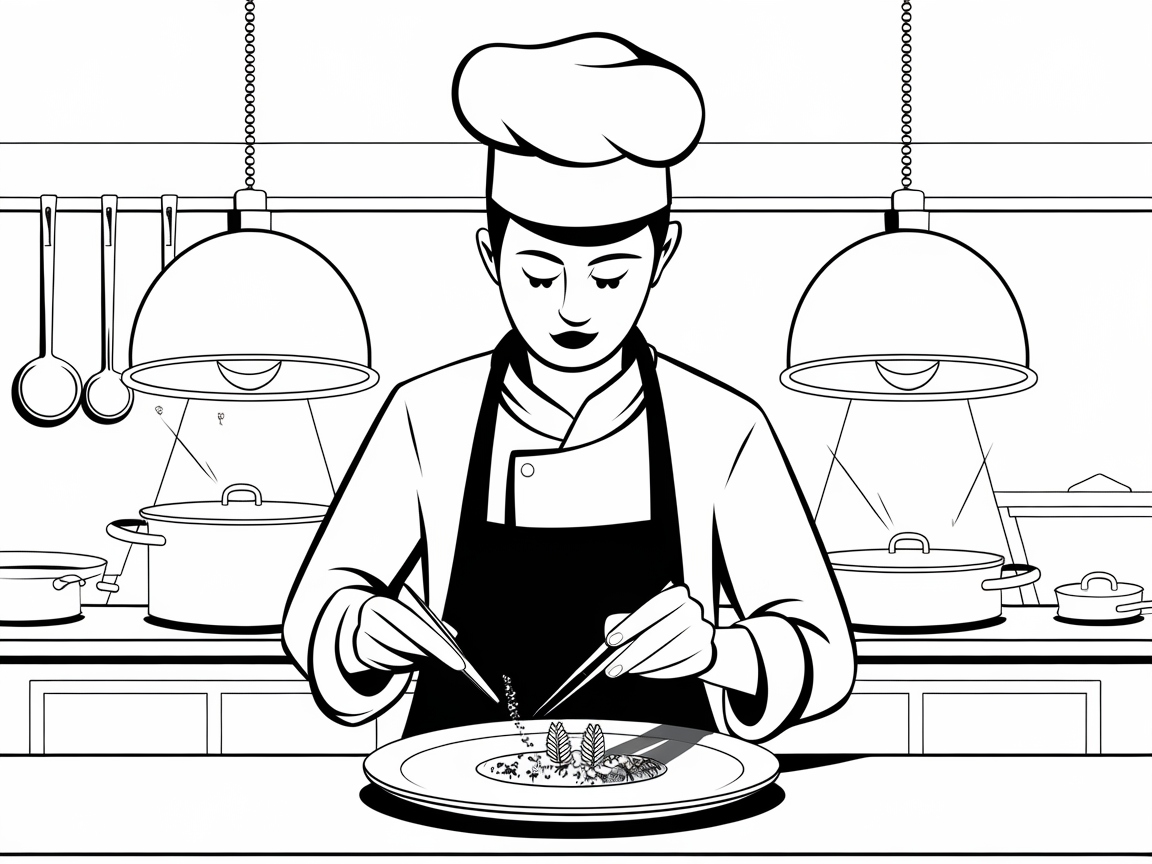 Master the Art of Plating with This Chef Coloring Page