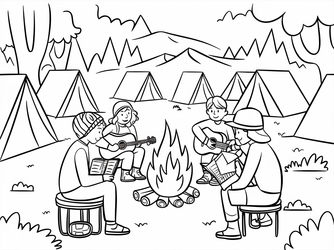 Campfire Harmony: Musical Night Under the Stars